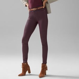 NWT High-Rise Coated Skinny Jeans - Burgundy